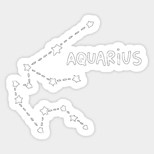 Zodiac Sign - Aquarius Black Sticker